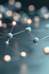 Poster - A glowing network of nodes and lines illustrates a contemporary support system, presenting blue and green tones against a dark gradient background. Soft glowing effects enhance the visual impact