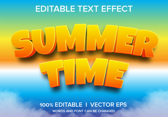 Poster - summer time vector text effect with modern style design