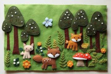 Wall Mural - Photo of forest scene textile pattern art.