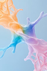 Leinwandbilder - A vibrant, three-dimensional close-up of two neuron endings where neurotransmitters are visibly tran