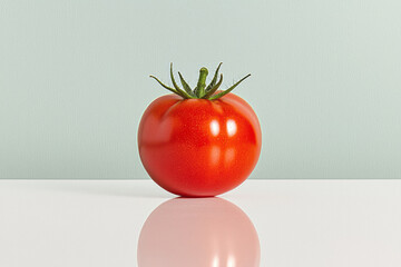 Aufkleber - A minimalist composition featuring a single heirloom tomato with deep red shades, reflecting elegant