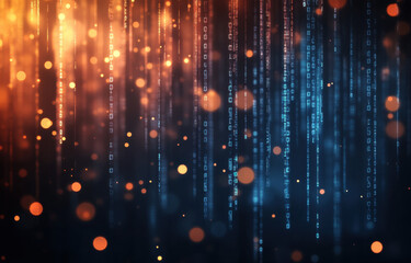 Aufkleber - Dynamic glowing backdrop with blue and orange tones creating an abstract visual effect