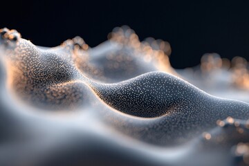 Poster - Abstract glowing particles connect with fine web-like lines, symbolizing viral spread in a visually captivating manner. The dark-to-blue gradient background enhances the dynamic effect
