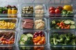 © Ansa - Nutrient-rich meal prep containers filled with colorful vegetables and lean meats organized on a countertop for healthy eating