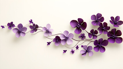 Poster - A simple off-white background arranged with plum royale themed flowers.