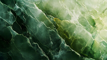 Poster - The uneven and cracked surface of the green stone.