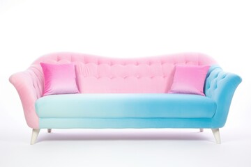 Wall Mural - Pastelsofa furniture cushion white background.