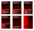 © Farhan - complete set of card game templates with modern theme and silver red color for game material and printed card game