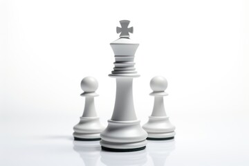 Wall Mural - Chess white game white background.