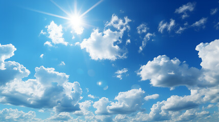 Wall Mural - sky landscape. blue sky with white cloud background. white cloud with blue sky background