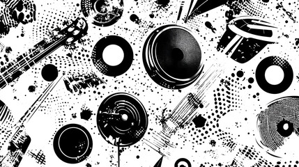 Poster - Mesmerizing Monochrome Geometric Abstract Pattern Design