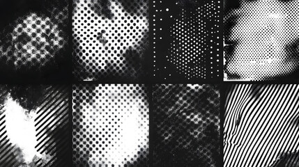 Aufkleber - Mesmerizing Monochrome Abstraction - Captivating Digital Texture and Geometric Pattern Overlay