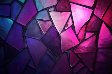 Poster - Intricate mosaic art with colorful patterns and textures creating a modern aesthetic in a softly lit environment