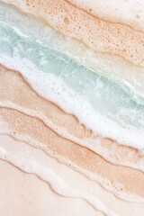 Poster - Mesmerizing oceanic layers featuring shades of sand and sea foam create an artistic backdrop for serene moments by the shore