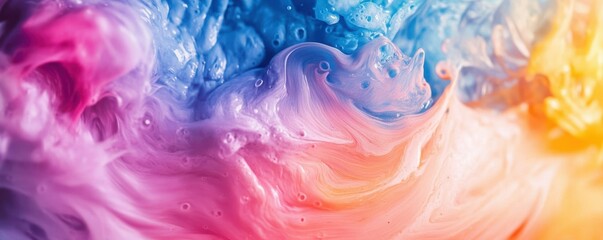 Poster - Vibrant swirl of multicolored abstract fluid art with dynamic energy