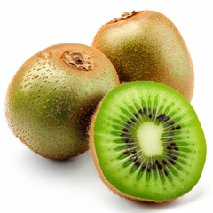 Poster - Ripe kiwi fruits isolated on white background, healthy eating concept