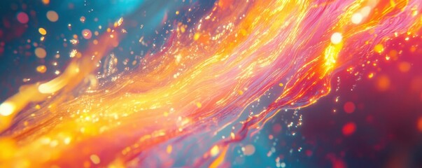 Poster - Vibrant abstract wave of light and colorful energy flowing through space