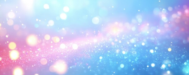 Poster - Vibrant bokeh lights on a pink and blue gradient background