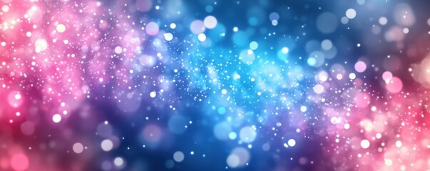 Poster - Colorful bokeh background with pink and blue lights
