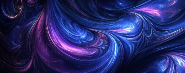 Poster - Vibrant swirling abstract pattern with purple and blue hues