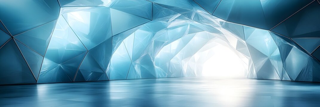 A background of clean, intersecting lines forming sharp, geometric shapes.