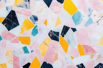 Poster - Elegant terrazzo background with colorful fragments reflecting modern design aesthetics in a stylish setting