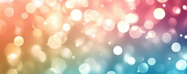 Poster - Colorful bokeh background with warm and cool tones