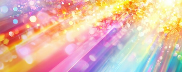 Poster - Vibrant multicolored light rays and sparkles