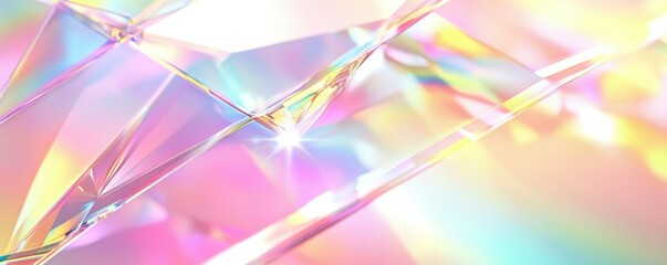 Poster - Colorful iridescent abstract glass with light reflections