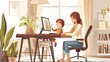 © Axel - Empowered mother working from home with freelance job for work-life balance