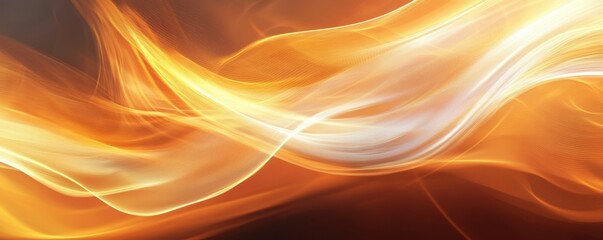 Poster - Dynamic abstract light waves in warm tones