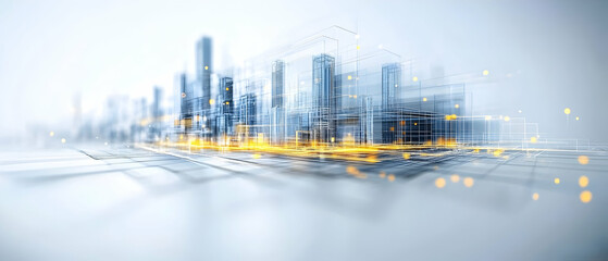 Poster - Smart City Data Network, Futuristic Skyline