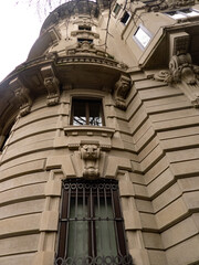 Poster - Old residential building along via Alberto da Giussano in Milan, Italy