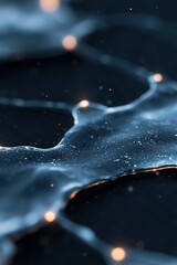 Poster - A network of vein-like structures glows in blue and silver, creating a modern, sleek design across a dark gradient background. The subtle highlights add a dynamic touch