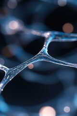 Poster - A network of glowing blue and silver vein-like structures flows seamlessly across a dark gradient background, featuring clean space for branding or text overlay