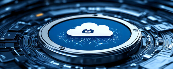 Poster - Cloud data security, digital network