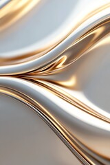 Poster - Smooth golden waves flow effortlessly across a matte black or white backdrop, highlighting reflective textures and glowing accents that enhance the visual appeal for text integration