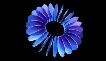 Aufkleber - abstract iridescent round cylinder shapes with colorful gradient. 3d rendering illustration for graphic design, presentation or background	
