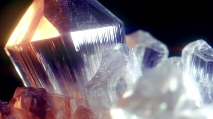 Aufkleber - Shimmering of crystals, the play of their blue and orange shimmers in animation