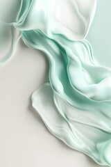 Poster - Fluid movements create an ethereal atmosphere with vein-like textures glowing softly in green and blue. Ample white-to-pastel gradient space is perfect for text overlay