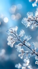 Fototapete - A background of frost crystals forming delicate patterns on a window.