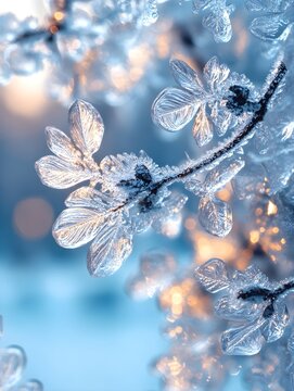 A background of frost crystals forming delicate patterns on a window.