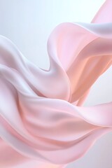 Poster - Glowing lines gracefully undulate against a clean pastel background, evoking a sense of calm and rhythm. This abstract representation captures mindful breathing and fluidity