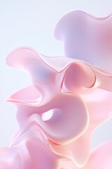 Poster - Soft pastel gradients form a calming backdrop for gentle, luminous lines that flow in rhythmic waves, embodying the essence of mindful breathing and tranquility