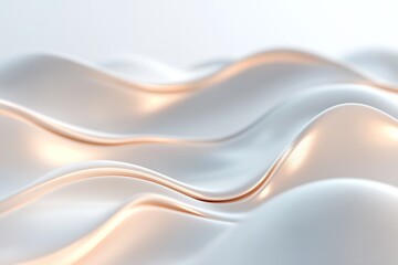 Poster - Glowing abstract lines gently undulate in rhythmic waves, embodying the essence of mindful breathing against a clean, pastel gradient. The composition invites introspection and calm