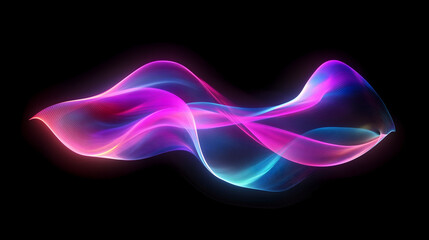 Poster - Iridescent Neon Holographic Wave Twisting in Dynamic Motion