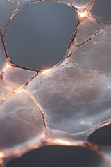 Poster - Veins of glowing light radiate from a central point, showcasing soft orange and red shades against a dark gradient backdrop. This abstract composition offers ample space for branding or text overlay