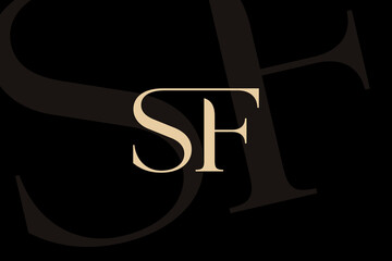 Wall Mural - SF or FS letter logo icon design. Classic style luxury initials monogram.