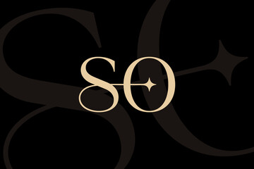 Poster - so or os letter logo icon design. classic style luxury initials monogram.
