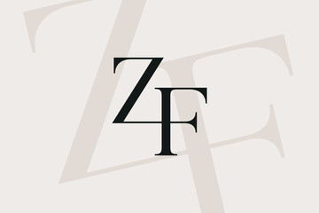 Poster - zf or fz letter logo icon design. classic style luxury initials monogram.